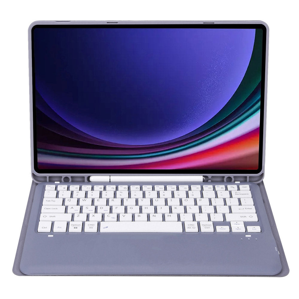 A810B For Samsung Galaxy Tab S9+ X810 / X816 / X818 Detachable Bluetooth Keyboard Case Shockproof Tablet Cover with Pen Slot