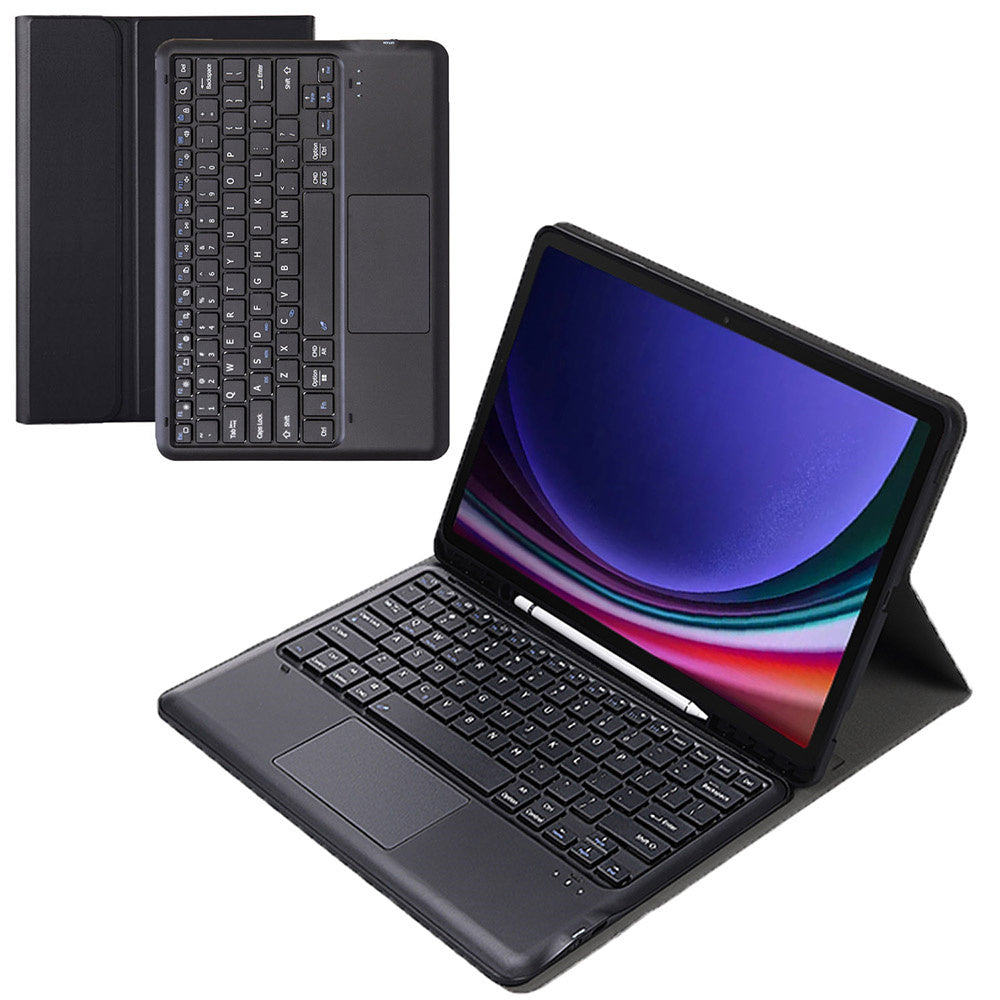 A810B-A For Samsung Galaxy Tab S9+ X810 / X816 / X818 Detachable Bluetooth Keyboard Case with Touchpad, Protective Tablet Case