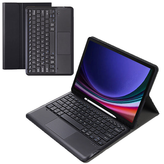 A810B-A For Samsung Galaxy Tab S9+ X810 / X816 / X818 Detachable Bluetooth Keyboard Case with Touchpad, Protective Tablet Case