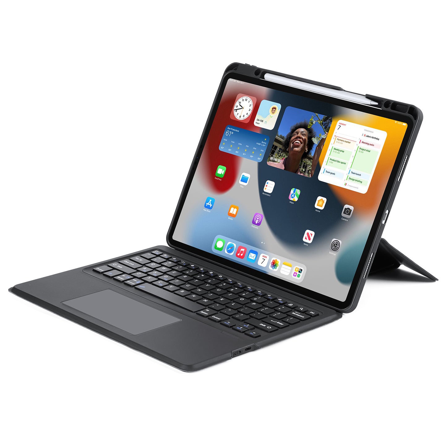 DUX DUCIS for iPad Pro 12.9 (2022)  /  (2021)  /  (2020) Detachable Bluetooth Keyboards Tablet Stand Leather Case with Touchpad