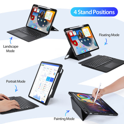 DUX DUCIS for iPad Pro 12.9 (2022)  /  (2021)  /  (2020) Detachable Bluetooth Keyboards Tablet Stand Leather Case with Touchpad