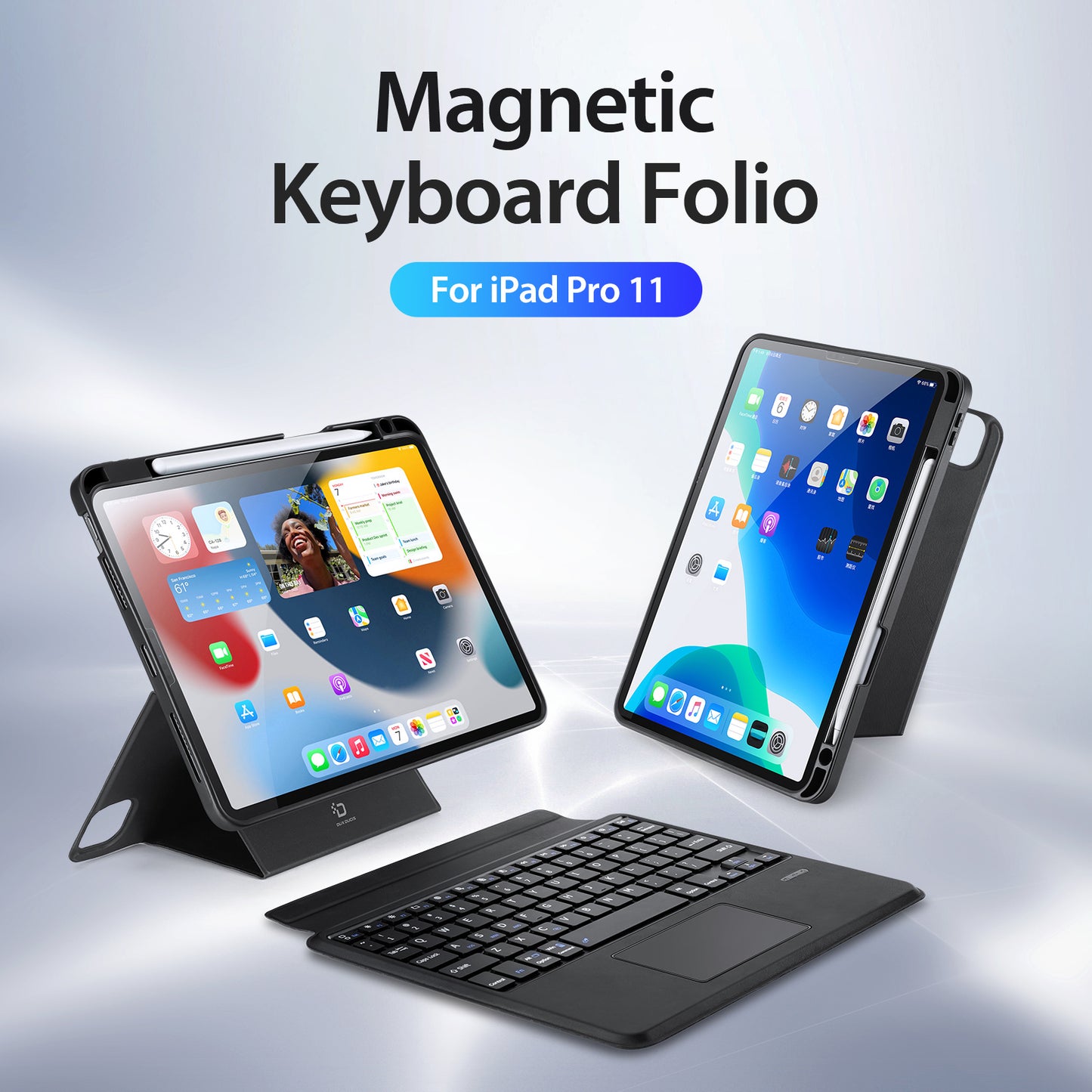 DUX DUCIS for iPad Air (2022)  /  (2020)  /  Pro 11 (2022)  /  (2021)  /  (2020)  /  (2018) Bluetooth Keyboards Folio Tablet Stand Case