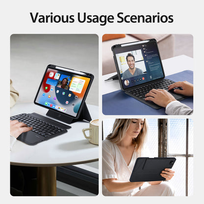 DUX DUCIS for iPad Air (2022)  /  (2020)  /  Pro 11 (2022)  /  (2021)  /  (2020)  /  (2018) Bluetooth Keyboards Folio Tablet Stand Case