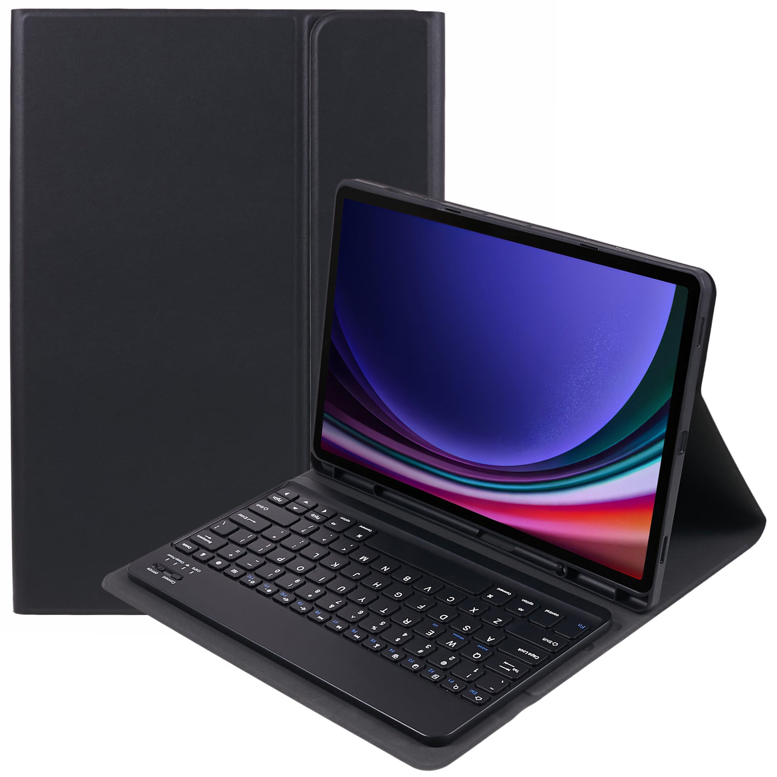SK-X810D For Samsung Galaxy Tab S9+ (X810 / X816B / X818U) Backlit Touchpad Bluetooth Keyboard PU+PC Tablet Case