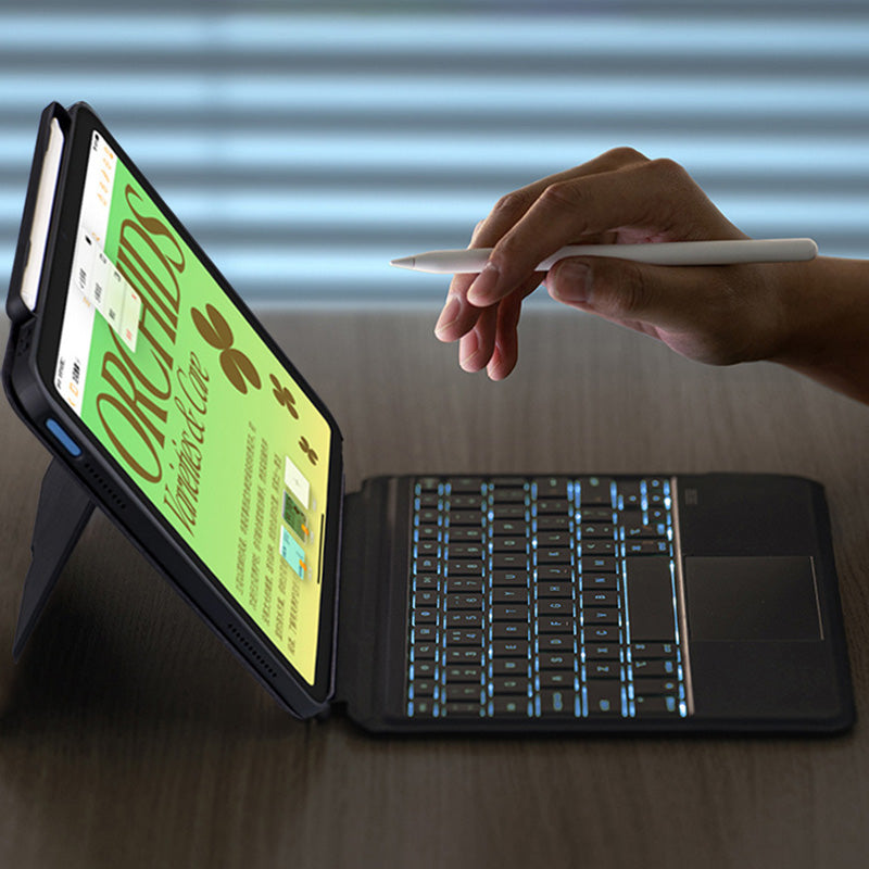 U8 Magnetic Detachable Bluetooth Keyboard for iPad 10.9 (2022) Tablet Stand Leather Case Ultra Slim with Touchpad