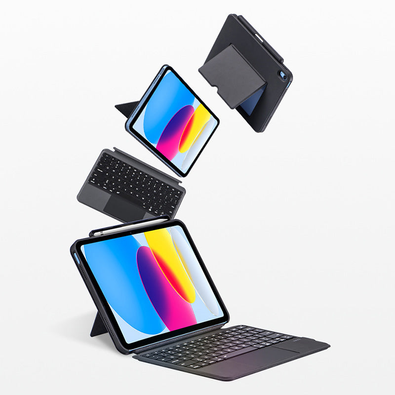 U8 Magnetic Detachable Bluetooth Keyboard for iPad 10.9 (2022) Tablet Stand Leather Case Ultra Slim with Touchpad