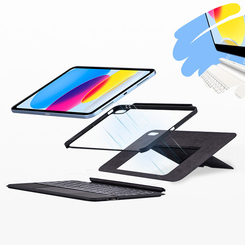 U8 Magnetic Detachable Bluetooth Keyboard for iPad 10.9 (2022) Tablet Stand Leather Case Ultra Slim with Touchpad