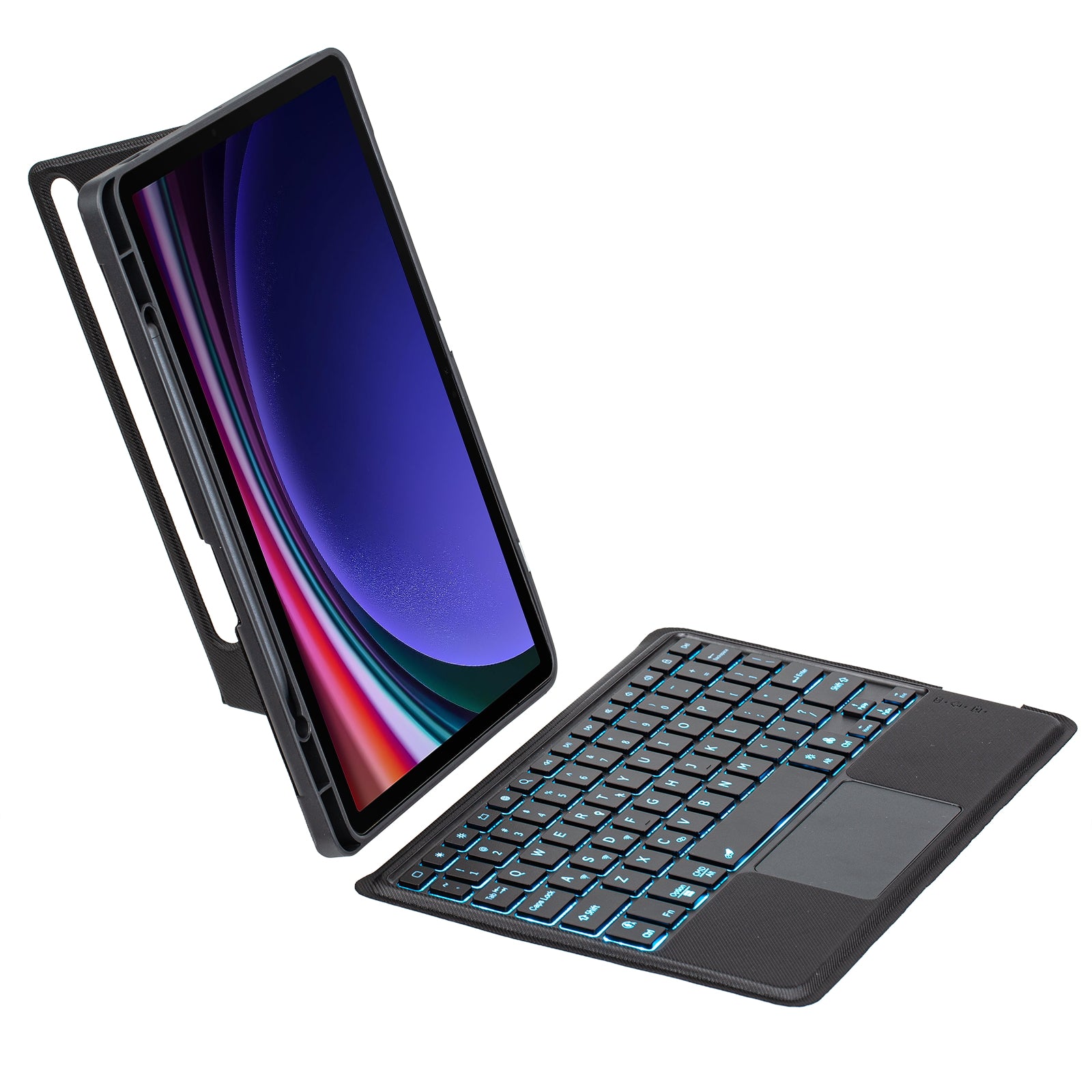 T710B-AS Detachable Bluetooth Keyboard for Samsung Galaxy Tab S9 X710 716B 718U Magnetic Tablet Case Stand with Pen Slot