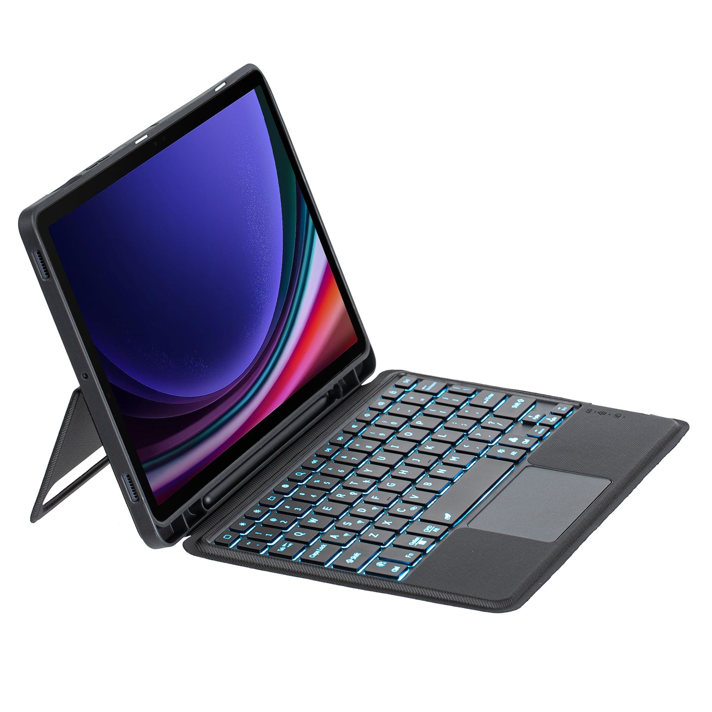 T710B-AS Detachable Bluetooth Keyboard for Samsung Galaxy Tab S9 X710 716B 718U Magnetic Tablet Case Stand with Pen Slot