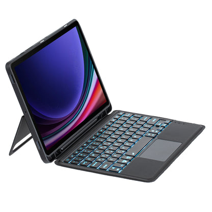 T710B-AS Detachable Bluetooth Keyboard for Samsung Galaxy Tab S9 X710 716B 718U Magnetic Tablet Case Stand with Pen Slot
