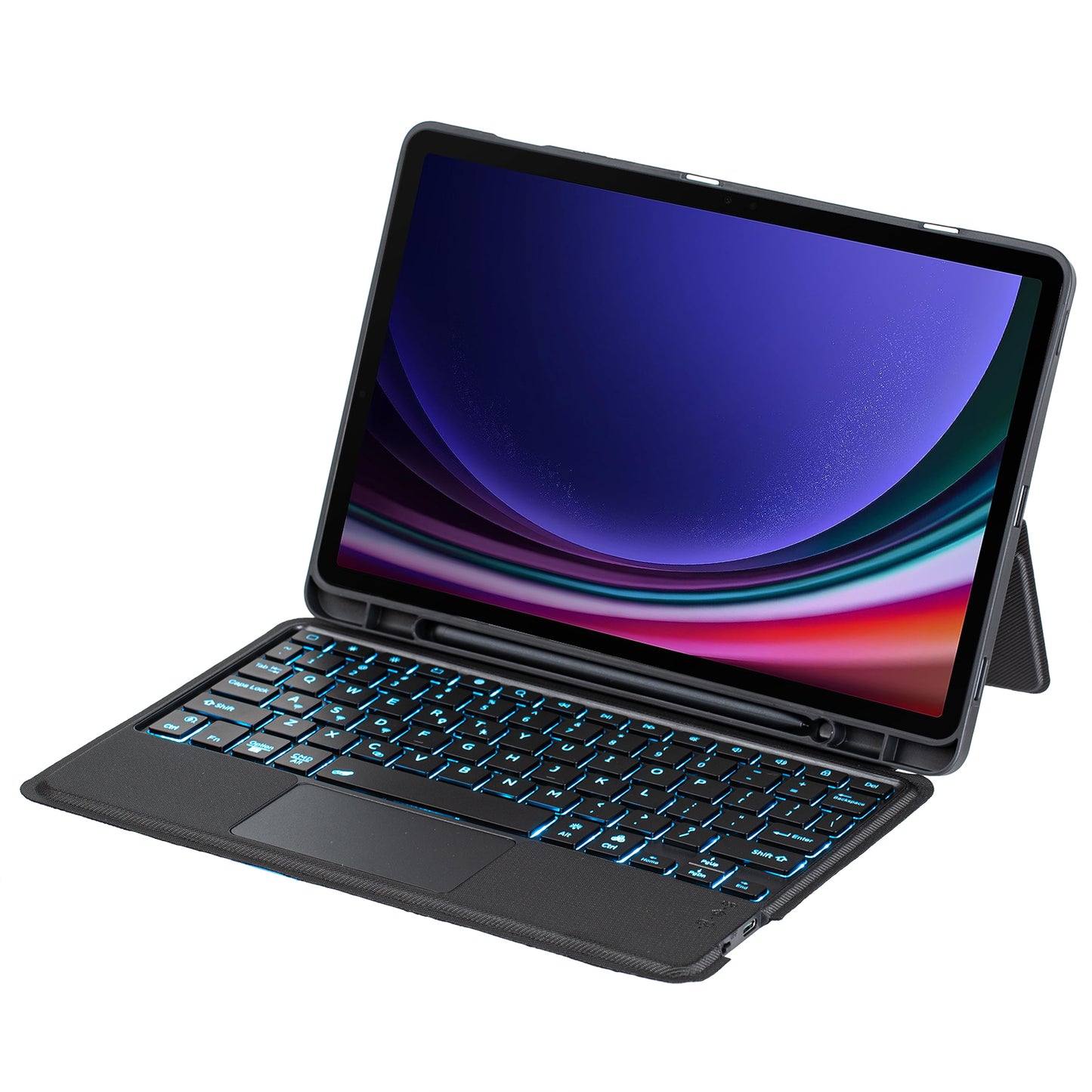 T710B-AS Detachable Bluetooth Keyboard for Samsung Galaxy Tab S9 X710 716B 718U Magnetic Tablet Case Stand with Pen Slot