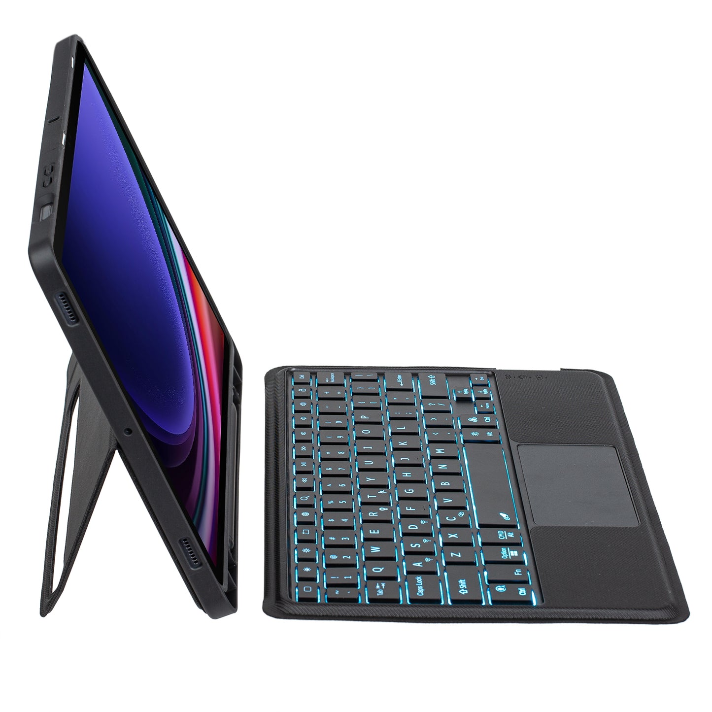T710B-AS Detachable Bluetooth Keyboard for Samsung Galaxy Tab S9 X710 716B 718U Magnetic Tablet Case Stand with Pen Slot