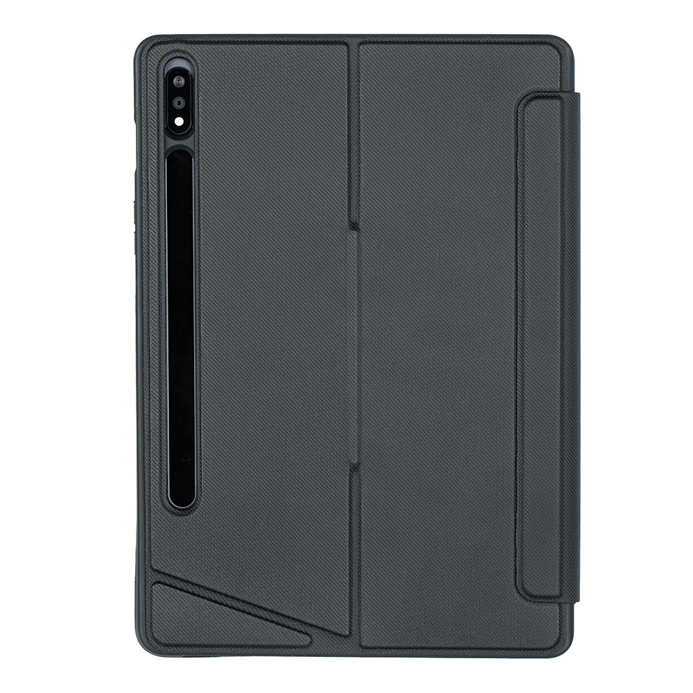 T870B-AS for Samsung Galaxy Tab S7 T870 T875  /  S8 X700 X706 2 in 1 Bluetooth Keyboard Tablet Stand Case with Pen Slot  /  Touchpad  /  Backlight