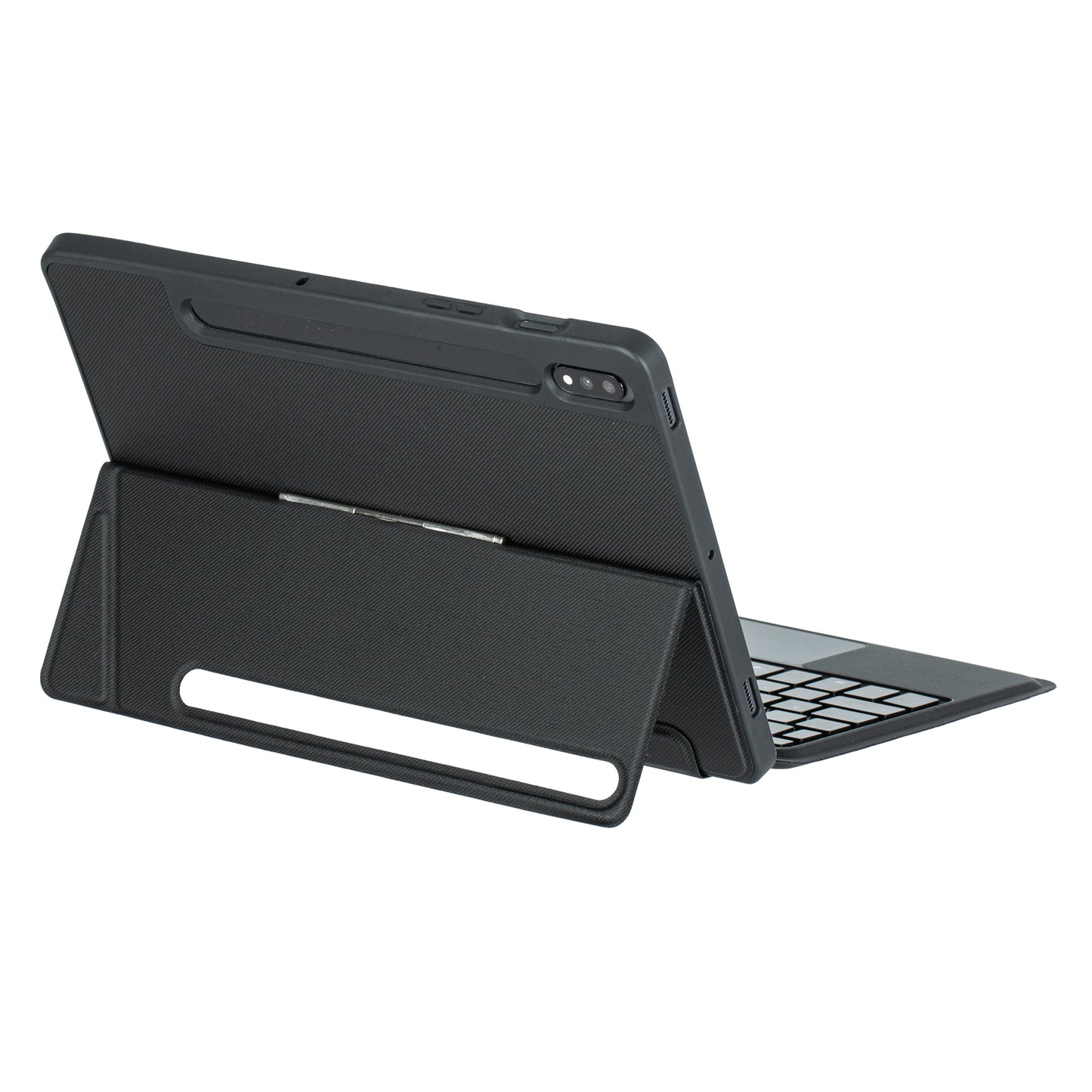 T870B-AS for Samsung Galaxy Tab S7 T870 T875  /  S8 X700 X706 2 in 1 Bluetooth Keyboard Tablet Stand Case with Pen Slot  /  Touchpad  /  Backlight