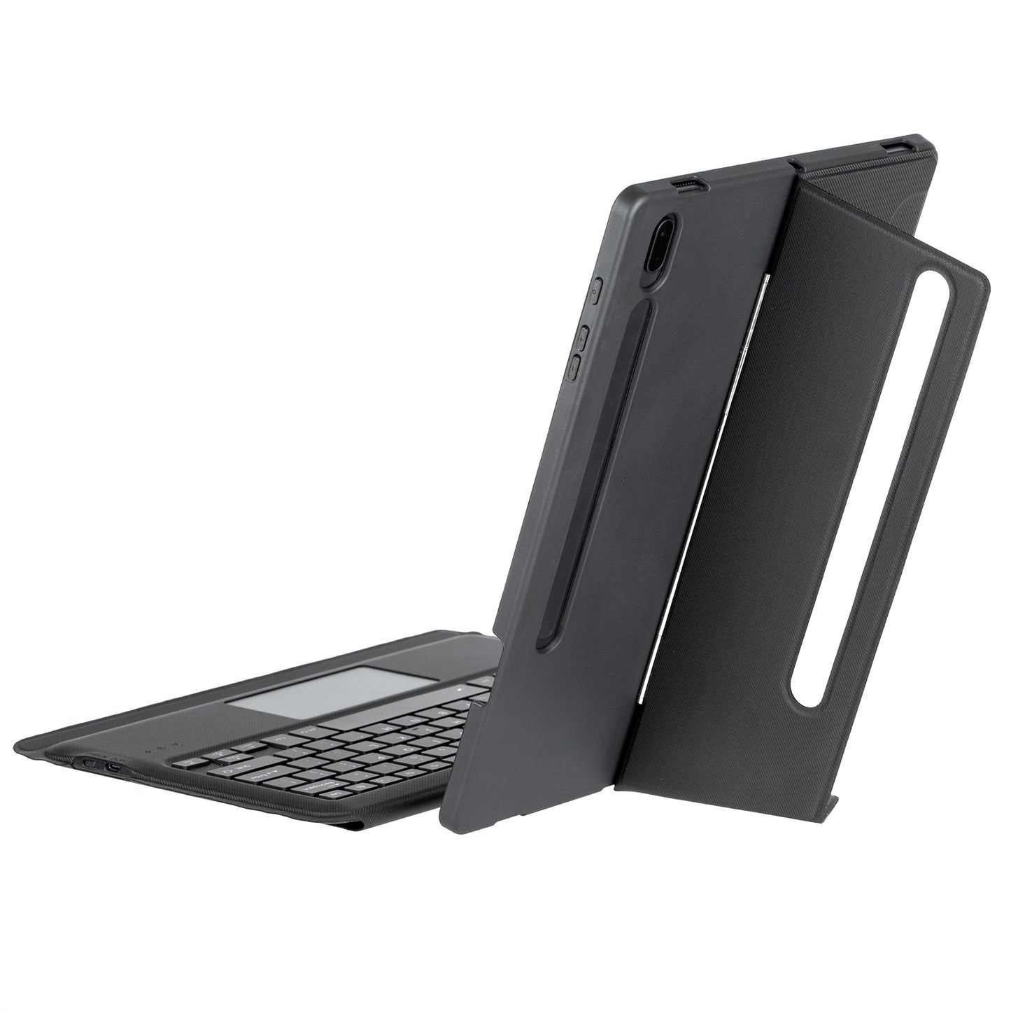 T970B-AS for Samsung Galaxy Tab S7+ T970  /  S7 FE T730  /  S8+ X800 Detachable Bluetooth Keyboard Smart Tablet Case with Touchpad  /  Backlight