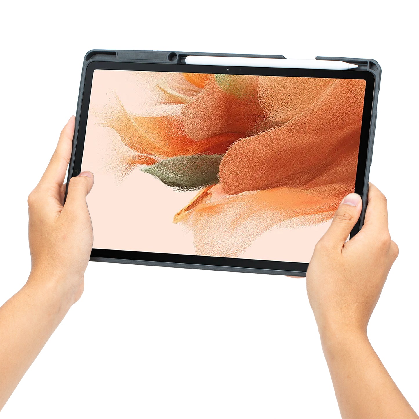 T970B-AS for Samsung Galaxy Tab S7+ T970  /  S7 FE T730  /  S8+ X800 Detachable Bluetooth Keyboard Smart Tablet Case with Touchpad  /  Backlight