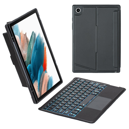 TA08B-AS for Samsung Galaxy Tab A8 10.5 (2022)  /  A8 10.5 (2021) 2 in 1 Bluetooth Keyboard Smart Tablet Case Stand with Pen Holder  /  Touchpad