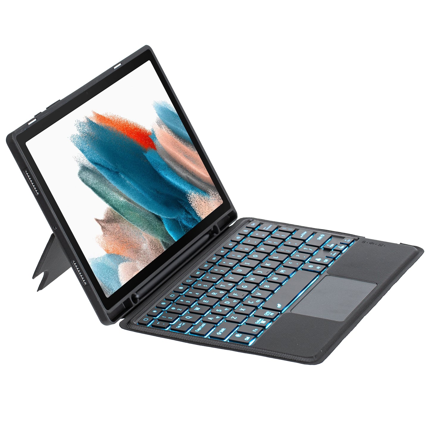 TA08B-AS for Samsung Galaxy Tab A8 10.5 (2022)  /  A8 10.5 (2021) 2 in 1 Bluetooth Keyboard Smart Tablet Case Stand with Pen Holder  /  Touchpad