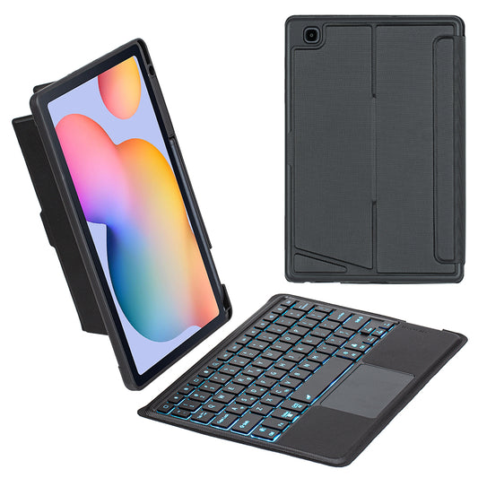 TA08B-AS for Samsung Galaxy Tab S6 Lite  /  S6 Lite (2022) Removable Bluetooth Keyboard Leather Tablet Case Stand with Pen Holder