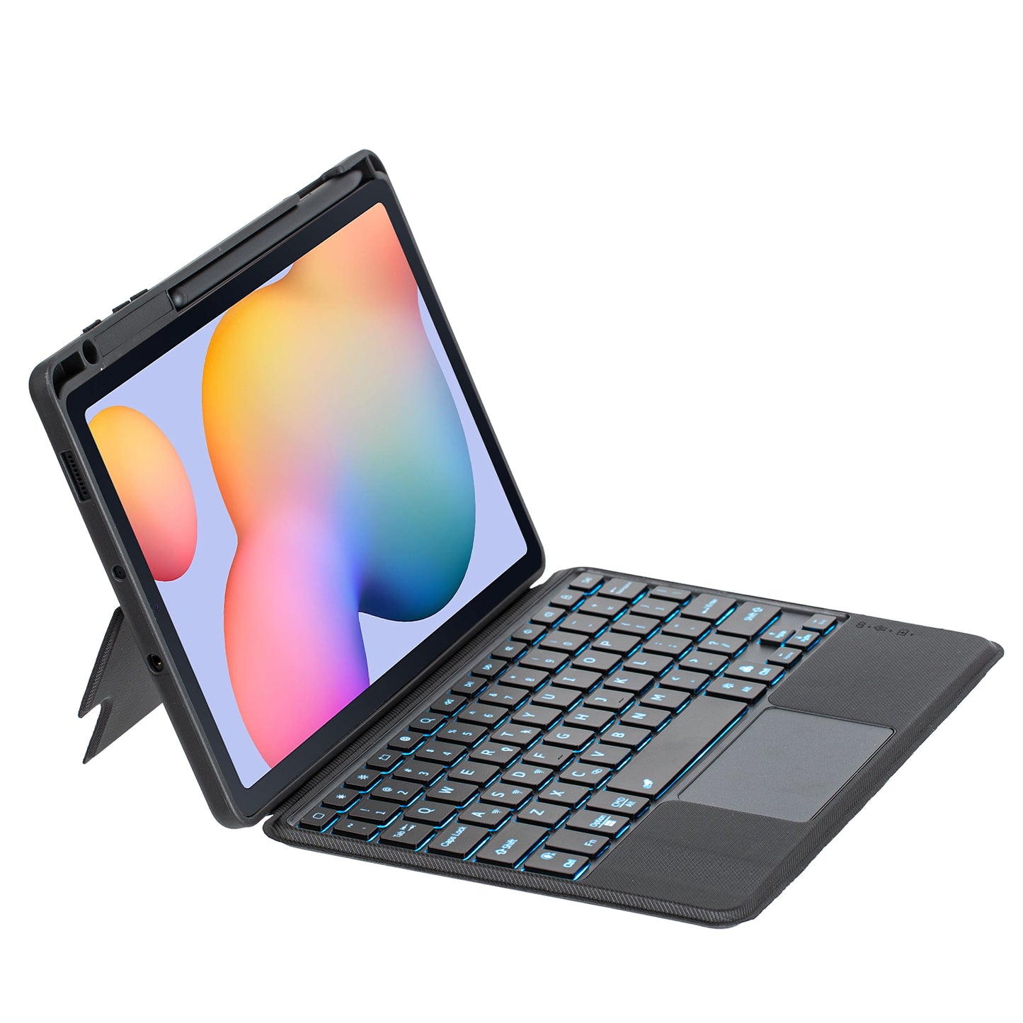 TA08B-AS for Samsung Galaxy Tab S6 Lite  /  S6 Lite (2022) Removable Bluetooth Keyboard Leather Tablet Case Stand with Pen Holder