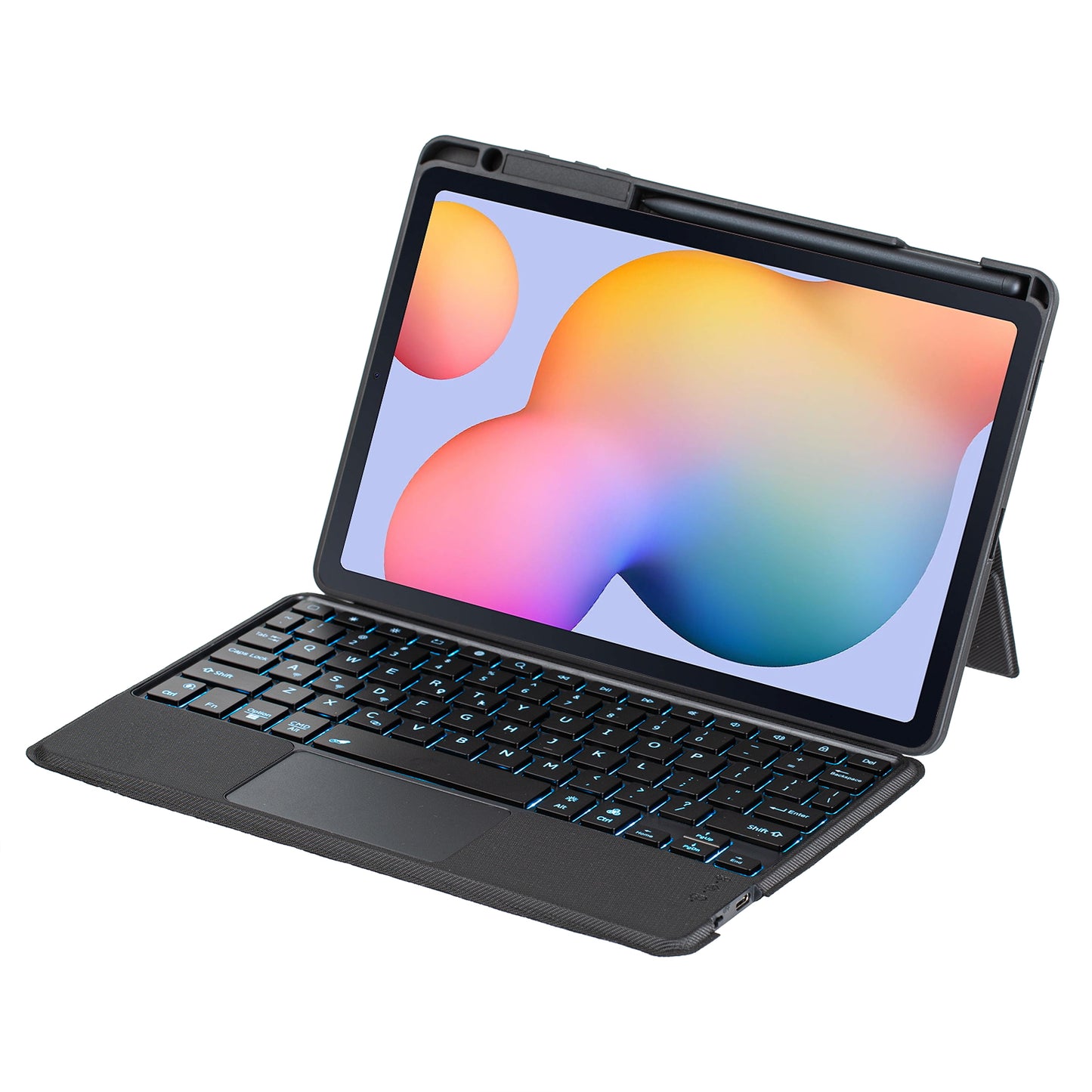 TA08B-AS for Samsung Galaxy Tab S6 Lite  /  S6 Lite (2022) Removable Bluetooth Keyboard Leather Tablet Case Stand with Pen Holder