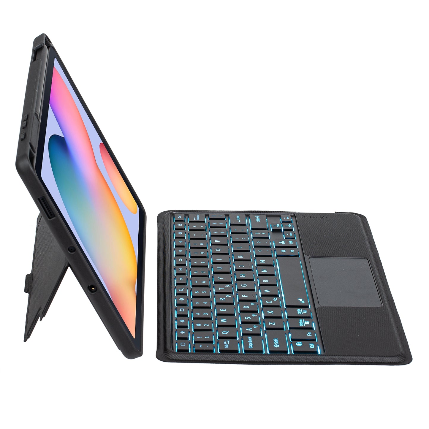 TA08B-AS for Samsung Galaxy Tab S6 Lite  /  S6 Lite (2022) Removable Bluetooth Keyboard Leather Tablet Case Stand with Pen Holder