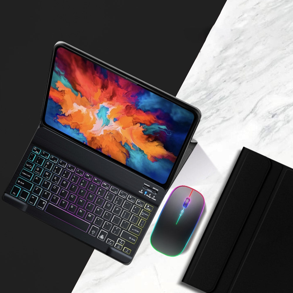 For Lenovo Tab P11 TB-J606F / L Backlight 2 in 1 Bluetooth Keyboard Tablet Case Stand with Mouse