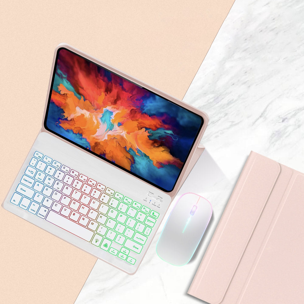For Lenovo Tab P11 TB-J606F / L Backlight 2 in 1 Bluetooth Keyboard Tablet Case Stand with Mouse