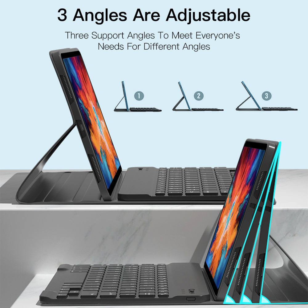 For Lenovo Tab P11 TB-J606F / L Backlight 2 in 1 Bluetooth Keyboard Tablet Case Stand with Mouse