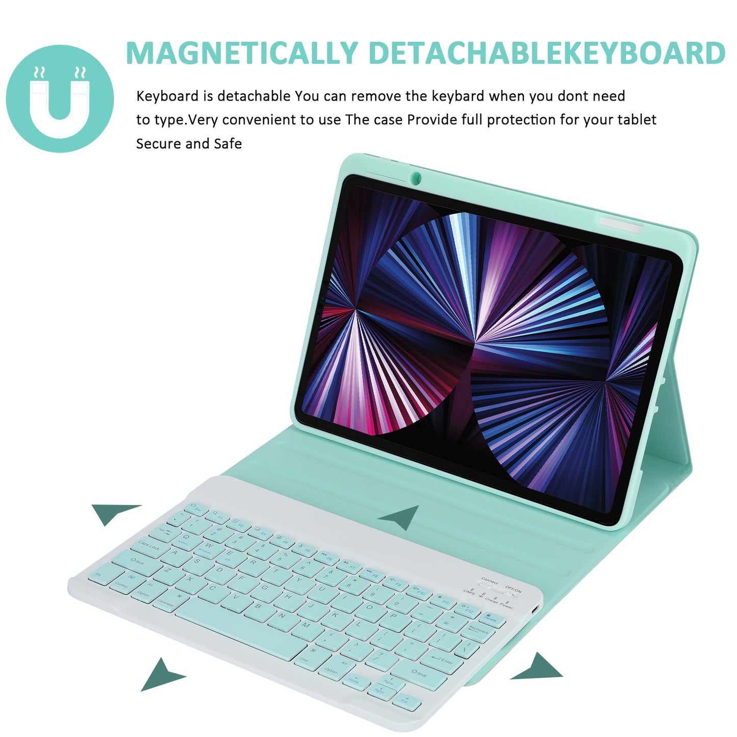 SK-3016 For iPad Pro 11 (2020) / (2021) / (2022) / (2018) / iPad Air (2020) / (2022) Bluetooth Keyboard Shockproof PU+TPU Tablet Case