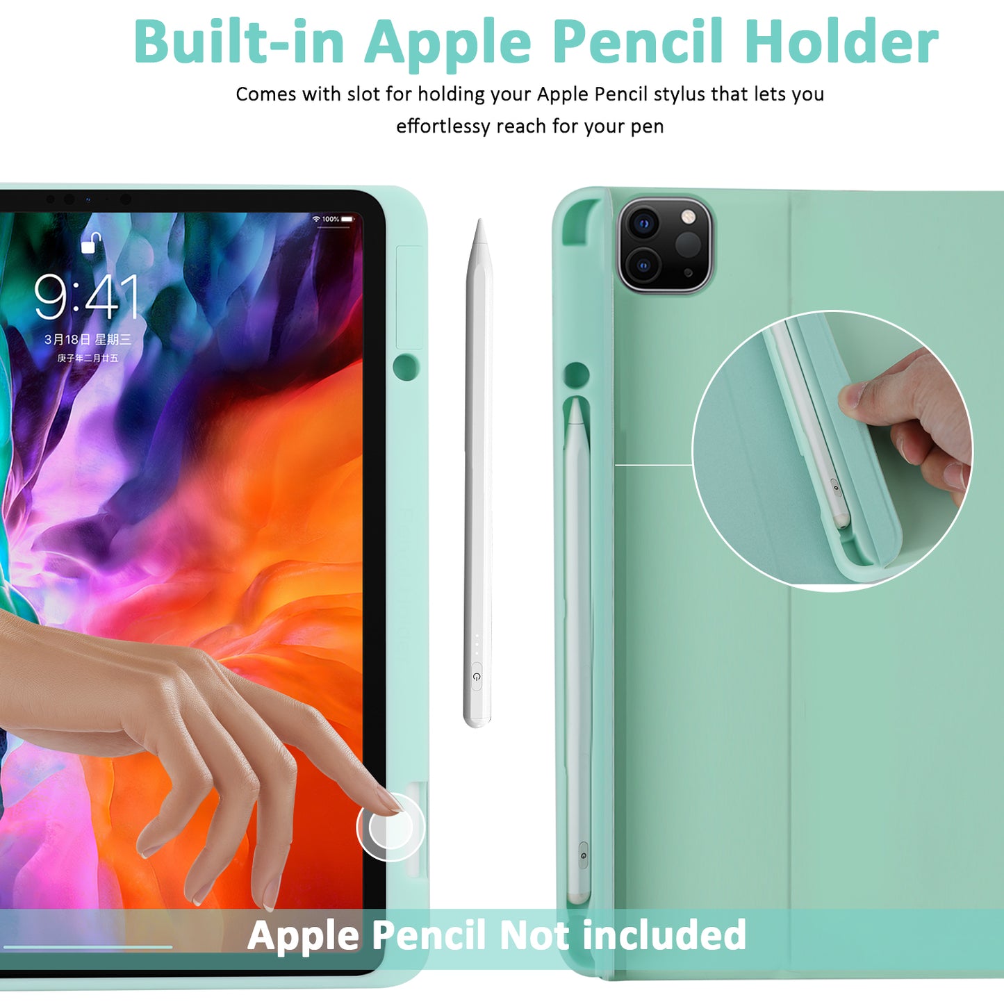 SK-3016 For iPad Pro 11 (2020) / (2021) / (2022) / (2018) / iPad Air (2020) / (2022) Bluetooth Keyboard Shockproof PU+TPU Tablet Case