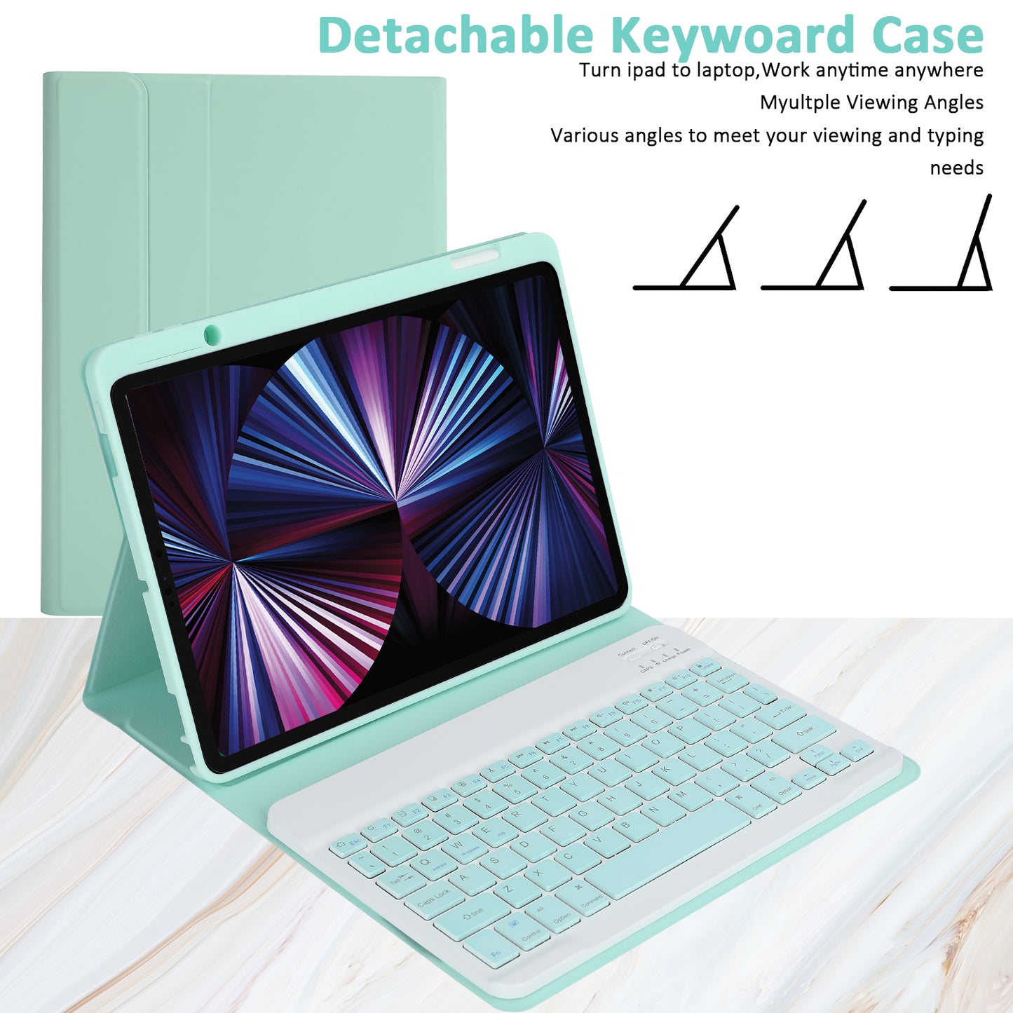 SK-3016 For iPad Pro 11 (2020) / (2021) / (2022) / (2018) / iPad Air (2020) / (2022) Bluetooth Keyboard Shockproof PU+TPU Tablet Case