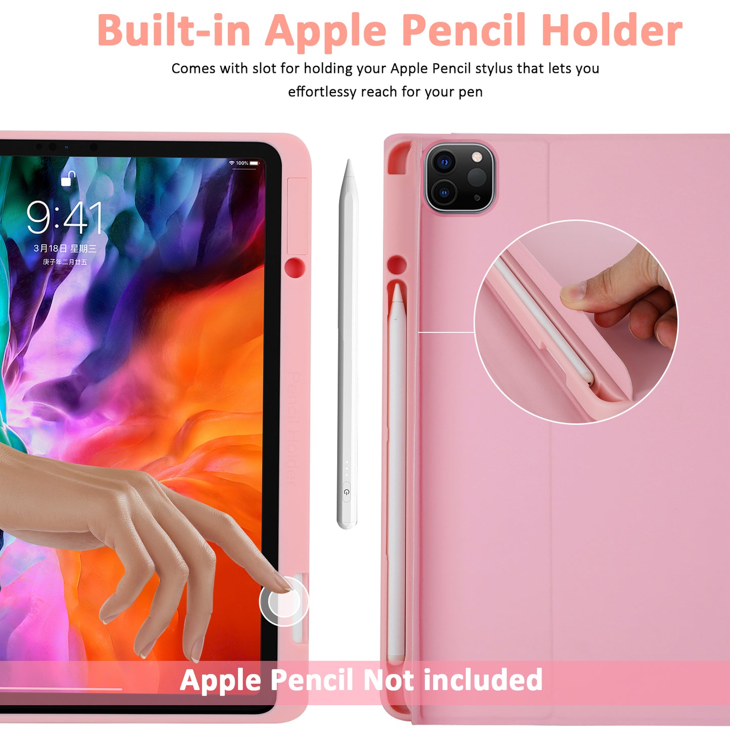 SK-3016 For iPad Pro 11 (2020) / (2021) / (2022) / (2018) / iPad Air (2020) / (2022) Bluetooth Keyboard Shockproof PU+TPU Tablet Case
