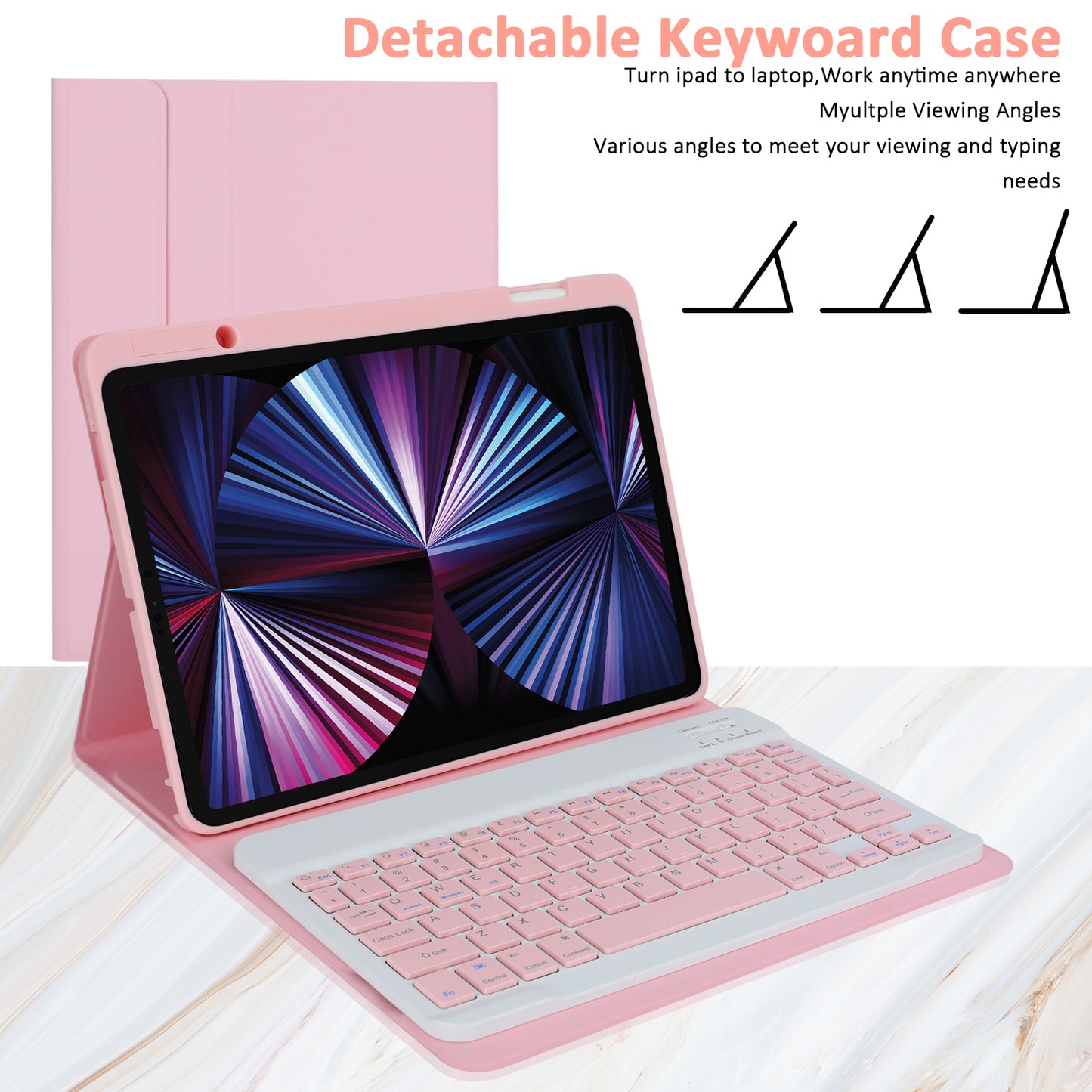 SK-3016 For iPad Pro 11 (2020) / (2021) / (2022) / (2018) / iPad Air (2020) / (2022) Bluetooth Keyboard Shockproof PU+TPU Tablet Case