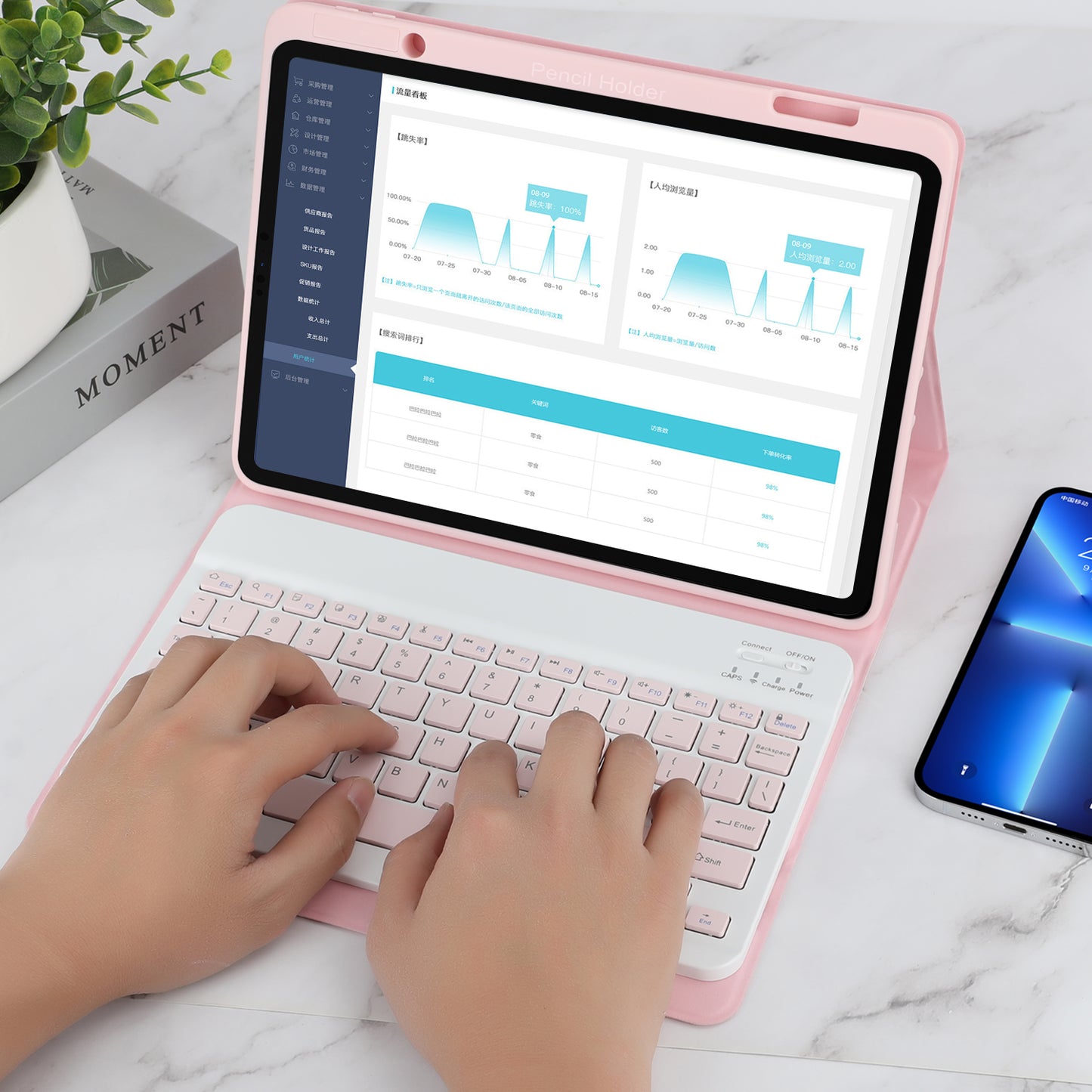 SK-3016 For iPad Pro 11 (2020) / (2021) / (2022) / (2018) / iPad Air (2020) / (2022) Bluetooth Keyboard Shockproof PU+TPU Tablet Case