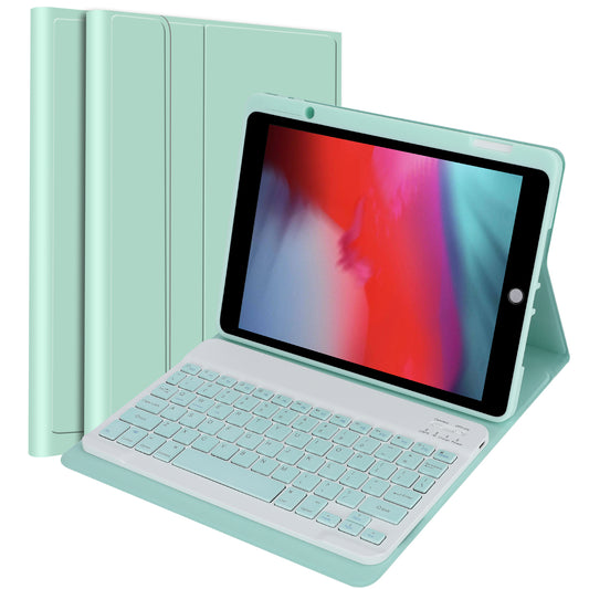SK-3012 For iPad Air 10.5 inch (2019) / Pro 10.5-inch (2017) / iPad 10.2 (2021) / (2019) / (2020) Bluetooth Keyboard Tablet Case PU+TPU Protective Cover