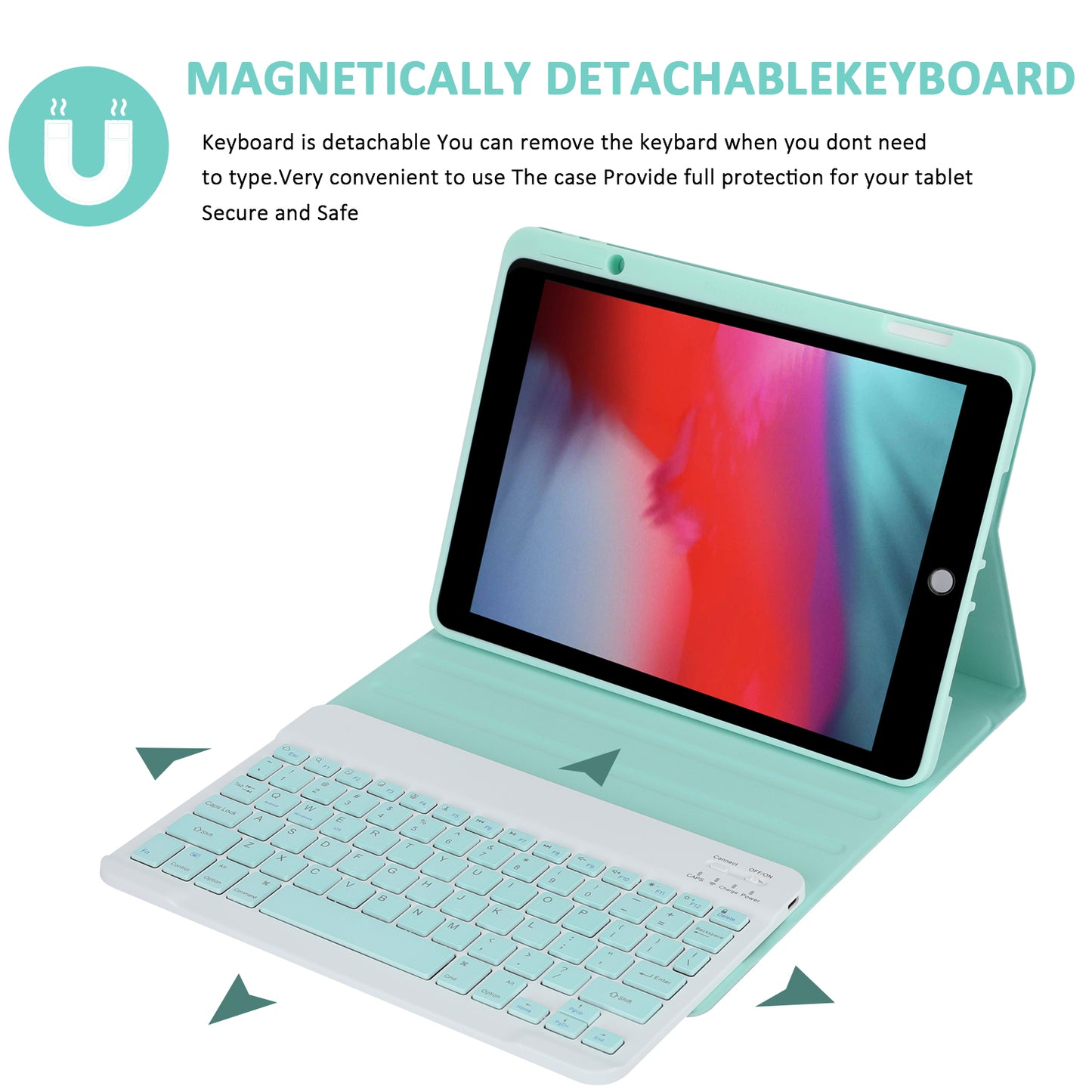 SK-3012 For iPad Air 10.5 inch (2019) / Pro 10.5-inch (2017) / iPad 10.2 (2021) / (2019) / (2020) Bluetooth Keyboard Tablet Case PU+TPU Protective Cover