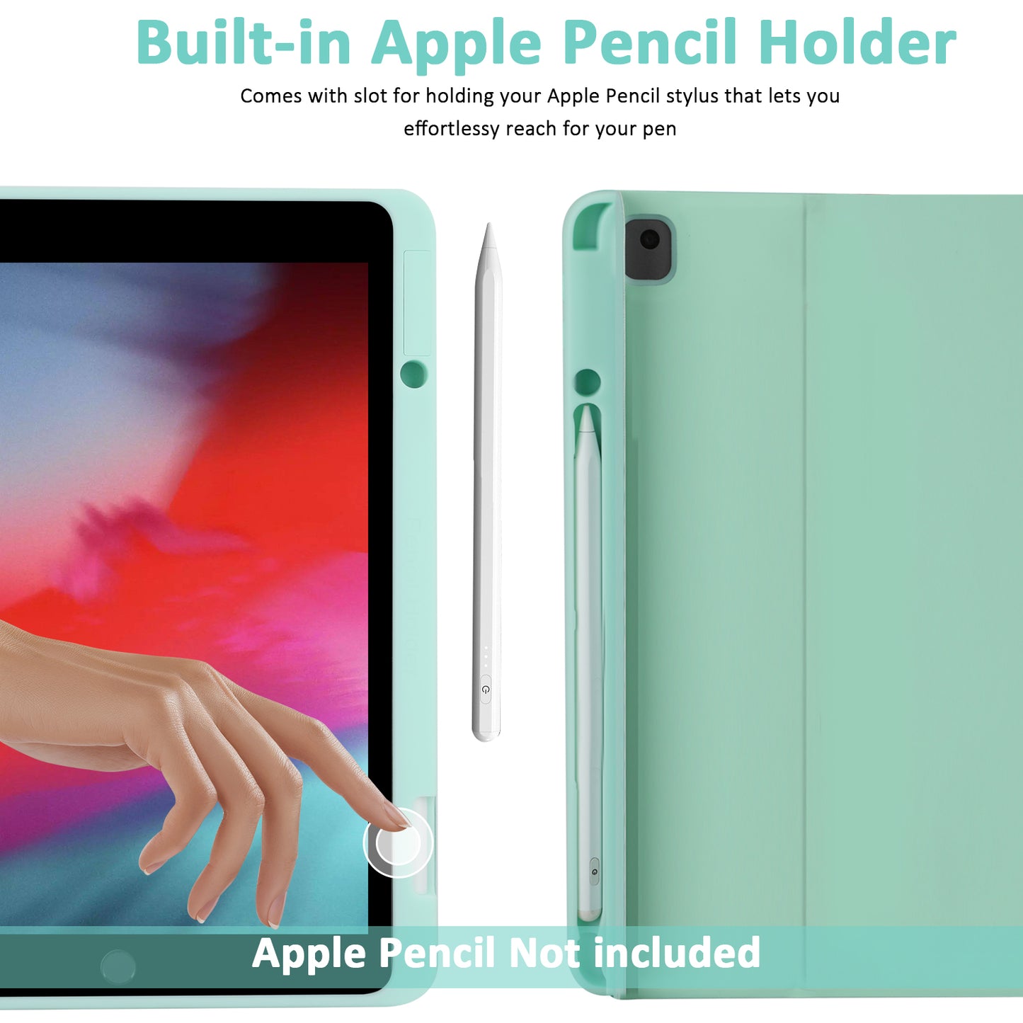 SK-3012 For iPad Air 10.5 inch (2019) / Pro 10.5-inch (2017) / iPad 10.2 (2021) / (2019) / (2020) Bluetooth Keyboard Tablet Case PU+TPU Protective Cover