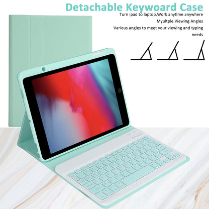 SK-3012 For iPad Air 10.5 inch (2019) / Pro 10.5-inch (2017) / iPad 10.2 (2021) / (2019) / (2020) Bluetooth Keyboard Tablet Case PU+TPU Protective Cover