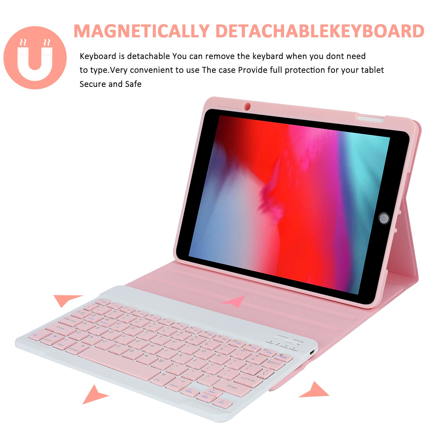 SK-3012 For iPad Air 10.5 inch (2019) / Pro 10.5-inch (2017) / iPad 10.2 (2021) / (2019) / (2020) Bluetooth Keyboard Tablet Case PU+TPU Protective Cover