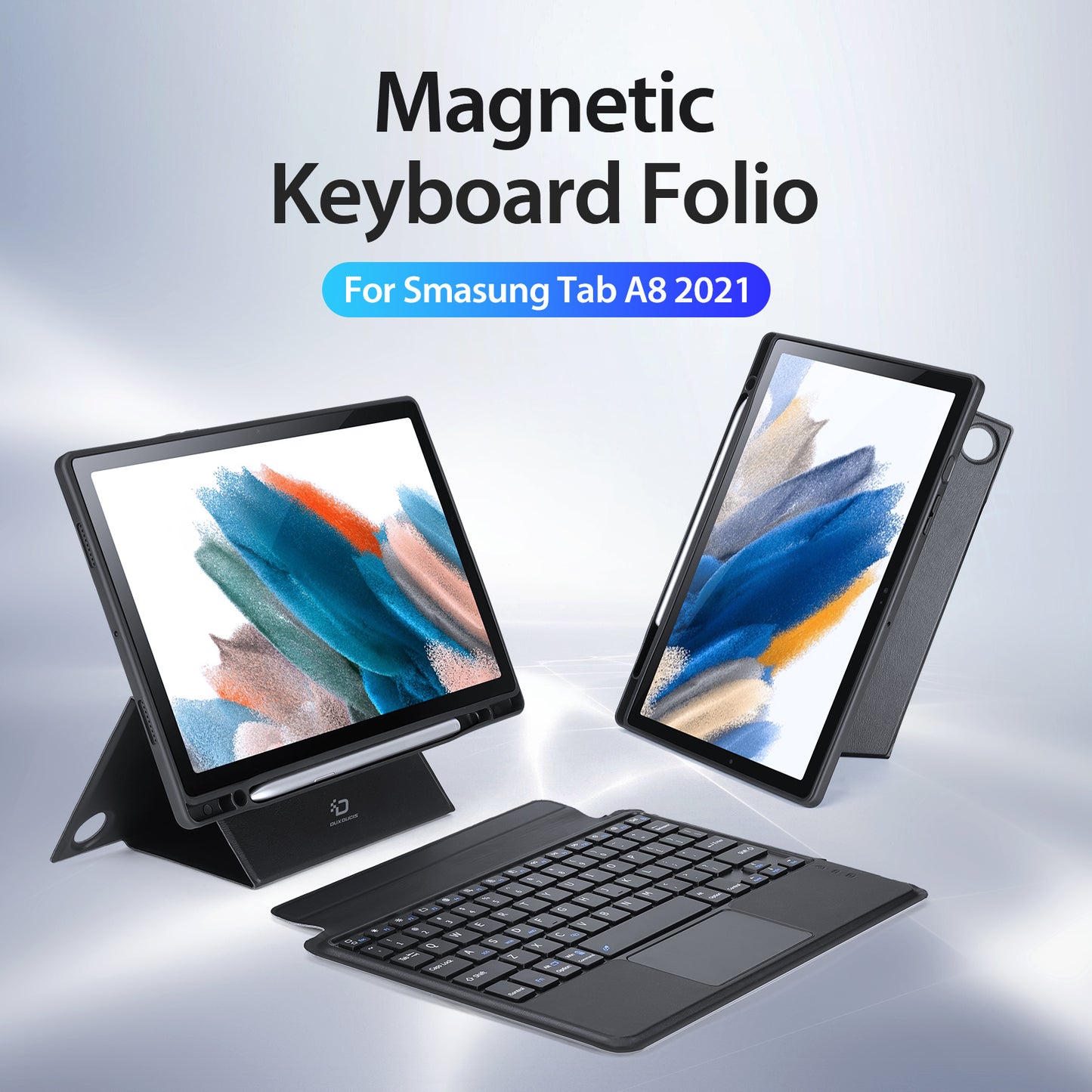 DUX DUCIS for Samsung Galaxy Tab A8 10.5 (2022)  /  (2021) 3 in 1 Magnetic Detachable Bluetooth Keyboards Tablet Stand Case