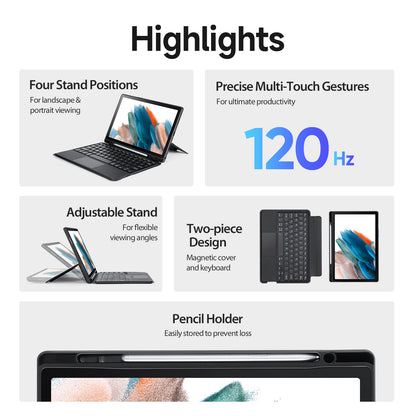 DUX DUCIS for Samsung Galaxy Tab A8 10.5 (2022)  /  (2021) 3 in 1 Magnetic Detachable Bluetooth Keyboards Tablet Stand Case