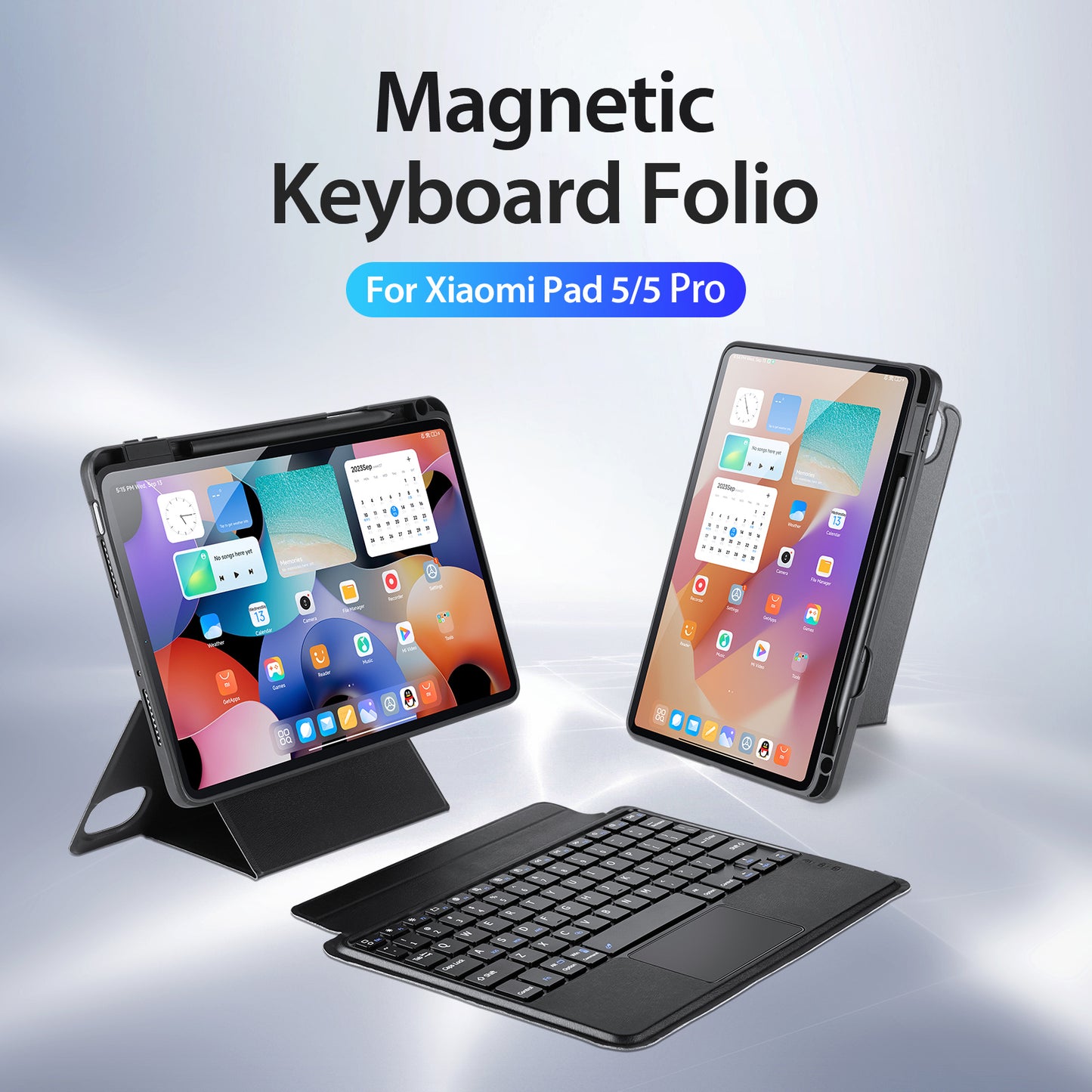 DUX DUCIS For Xiaomi Pad 5 / Pad 5 Pro 3 in 1 Magnetic Detachable Bluetooth Keyboard PU Leather Tablet Case