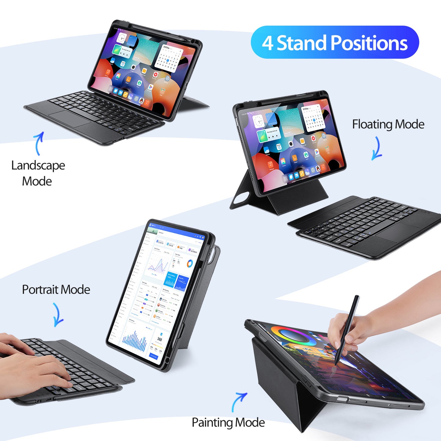 DUX DUCIS For Xiaomi Pad 5 / Pad 5 Pro 3 in 1 Magnetic Detachable Bluetooth Keyboard PU Leather Tablet Case