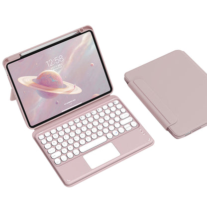 FT-3011 For iPad Air (2020) / (2022) / iPad Pro 11 (2018) / (2020) / (2021) / (2022) Case Leather Tablet Cover with Detachable Magnetic Touchpad Bluetooth Keyboard