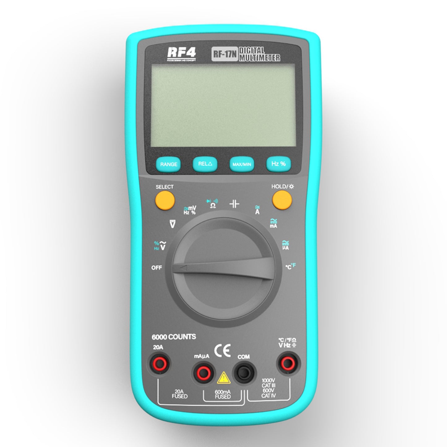 RF4 RF-17N Handheld Digital Multimeter LCD Backlight AC / DC Ammeter Voltmeter Ohm Voltage Tester Meter (without Battery)