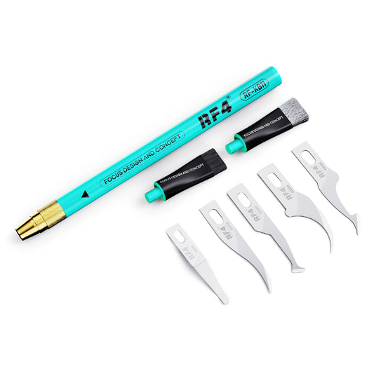 RF4 RF-KB11 Multifunctional Tin, Glue Handheld Remover Mobile Phone Repair Blade Cutter Set with Blades