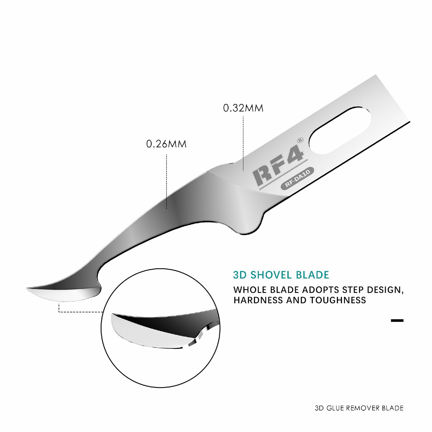 RF4 RF-KB11 Multifunctional Tin, Glue Handheld Remover Mobile Phone Repair Blade Cutter Set with Blades