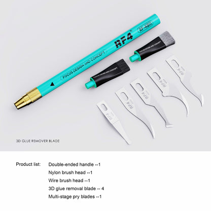 RF4 RF-KB11 Multifunctional Tin, Glue Handheld Remover Mobile Phone Repair Blade Cutter Set with Blades