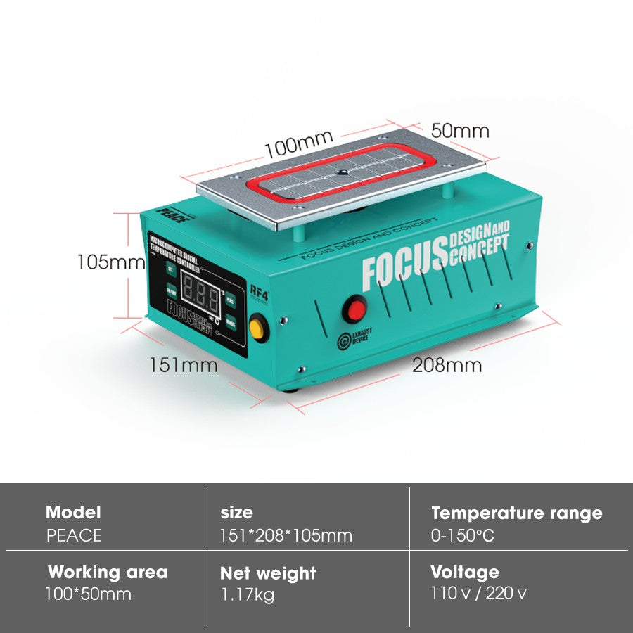 RF4 PEACE Vacuum Separator Machine 7-inch Mobile Phone Screen Mid Frame Removal LCD Separator Kit